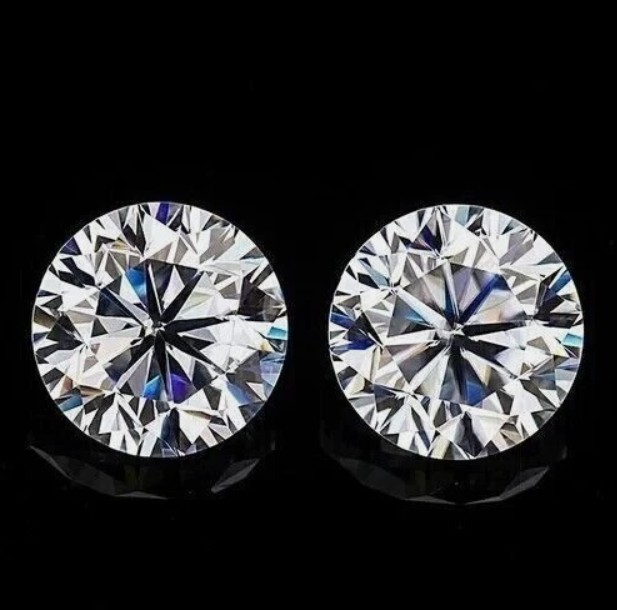 Pair IF Clarity Loose CVD Diamond Round Lab Grown 1 x 1 mm Certified D Color