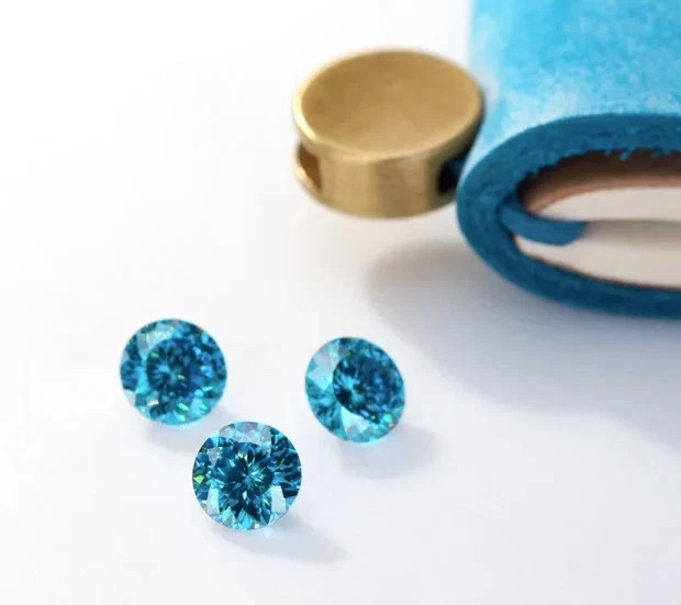 2 Ct Fancy Blue Color Portuguese Cut VVS1 Diamond Premium Quality Gemstone 8x8MM