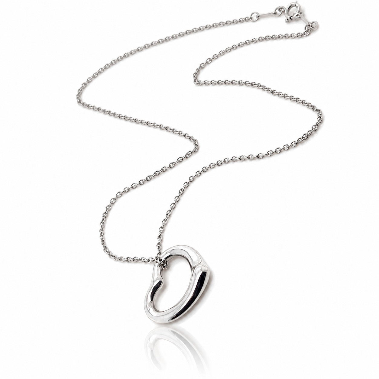 Tiffany & Co Elsa Peretti Open Heart Necklace in Sterling Silver