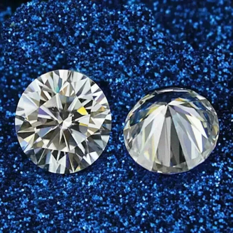 Natural White Diamond 1 CT Round Cut 5 mm 2 Pcs VVS1 D Grade Certified G23