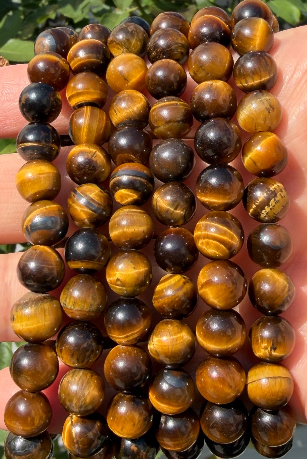 Wholesale 6 Pcs Natural Tiger Eye 8mm 7.5” Crystal Healing Stretch Bracelet