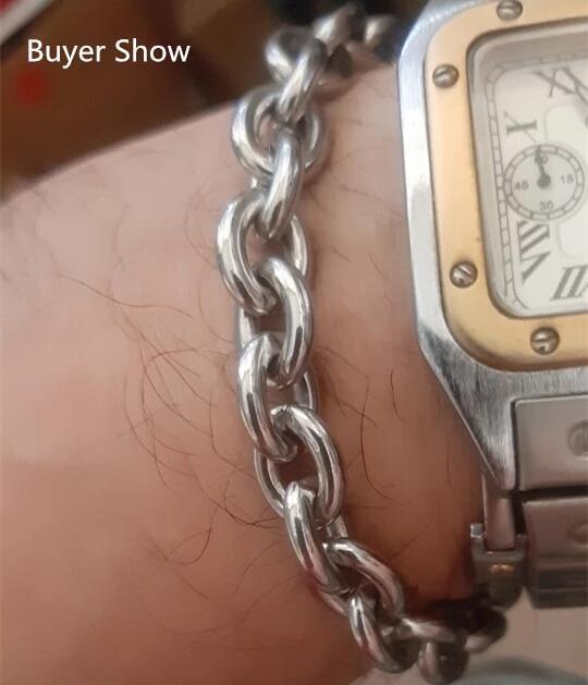15mm Women Men Stainless Steel Rolo Oval Link Chain Necklace 16inch-40inch