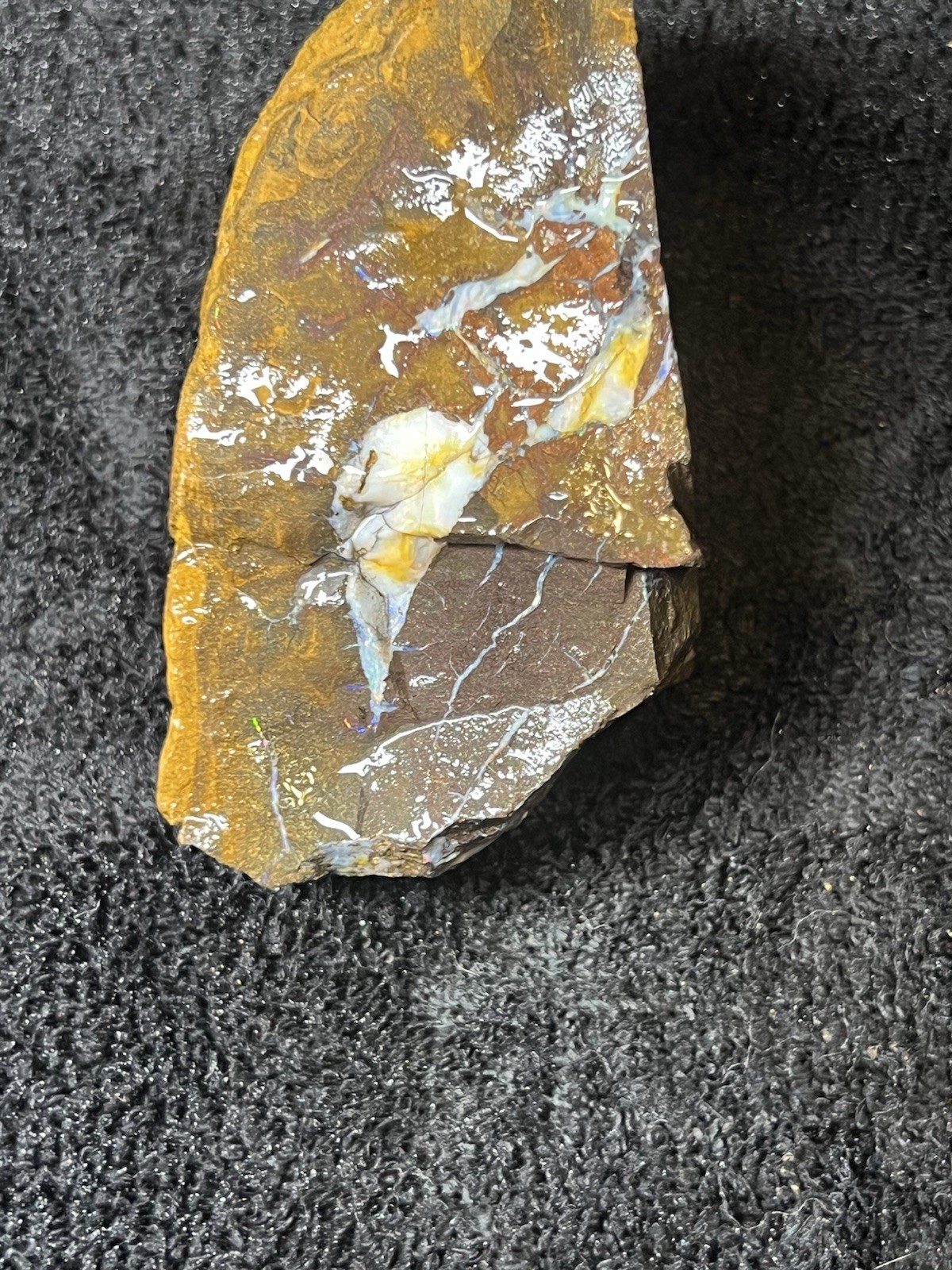 878g Natural Australian Boulder Opal Rough Multi-Color Fire Queensland Specimen