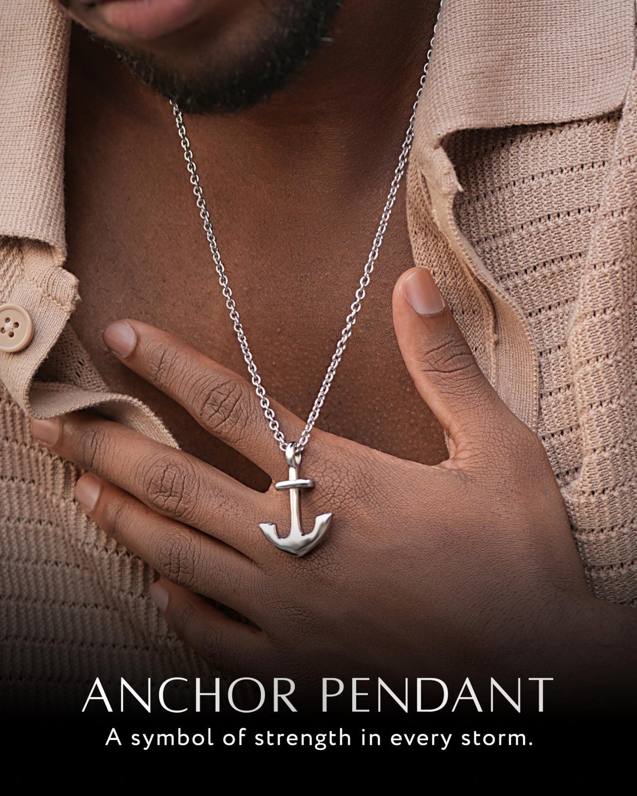 Men’s Stainless Steel Pendant Necklace – 22″ Chain, Waterproof, Non-Tarnish, Bol