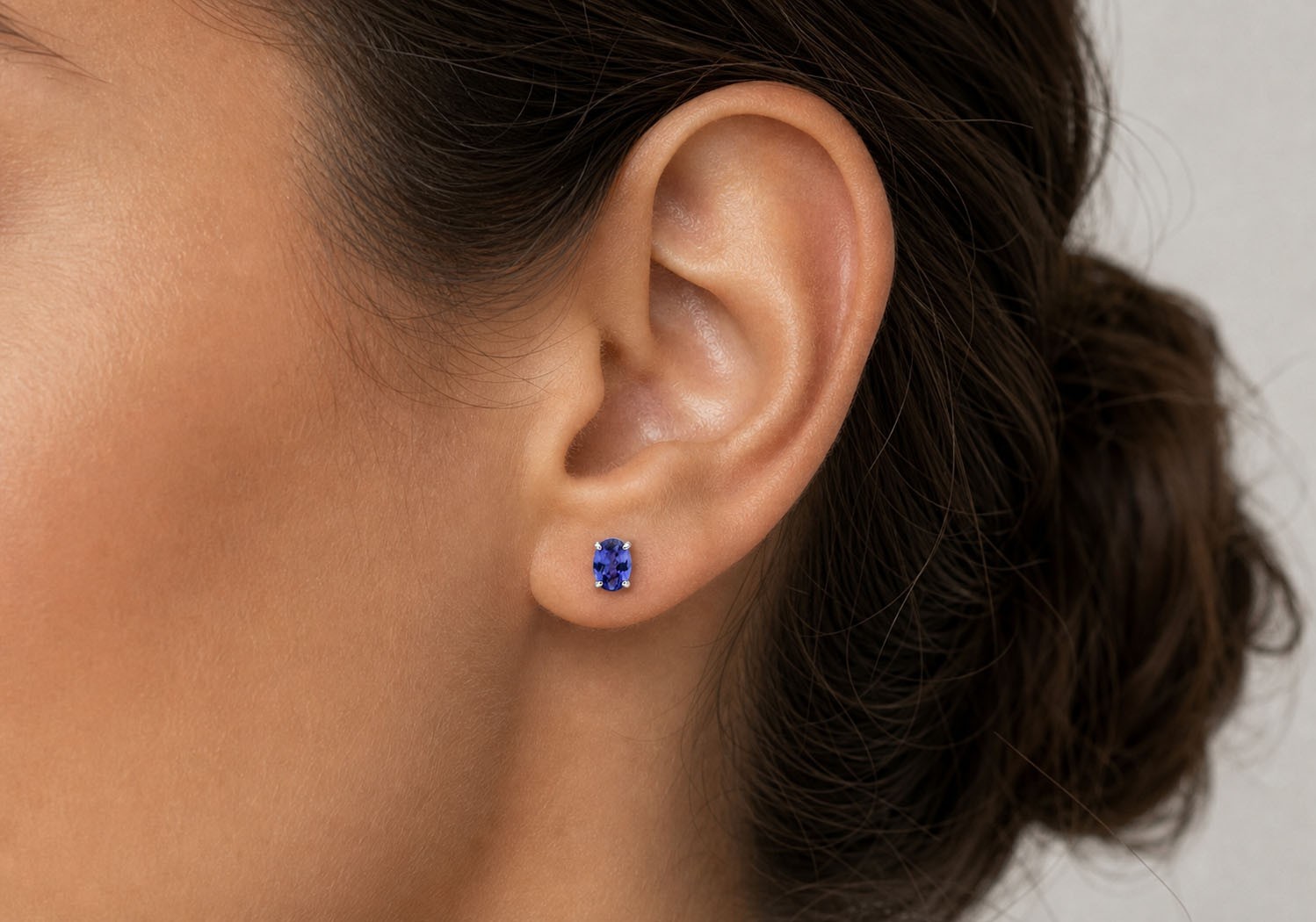 GENUINE 1.28 Cts IOLITE EARRINGS 14K WHITE GOLD – Made in USA – FREE APPRAISAL