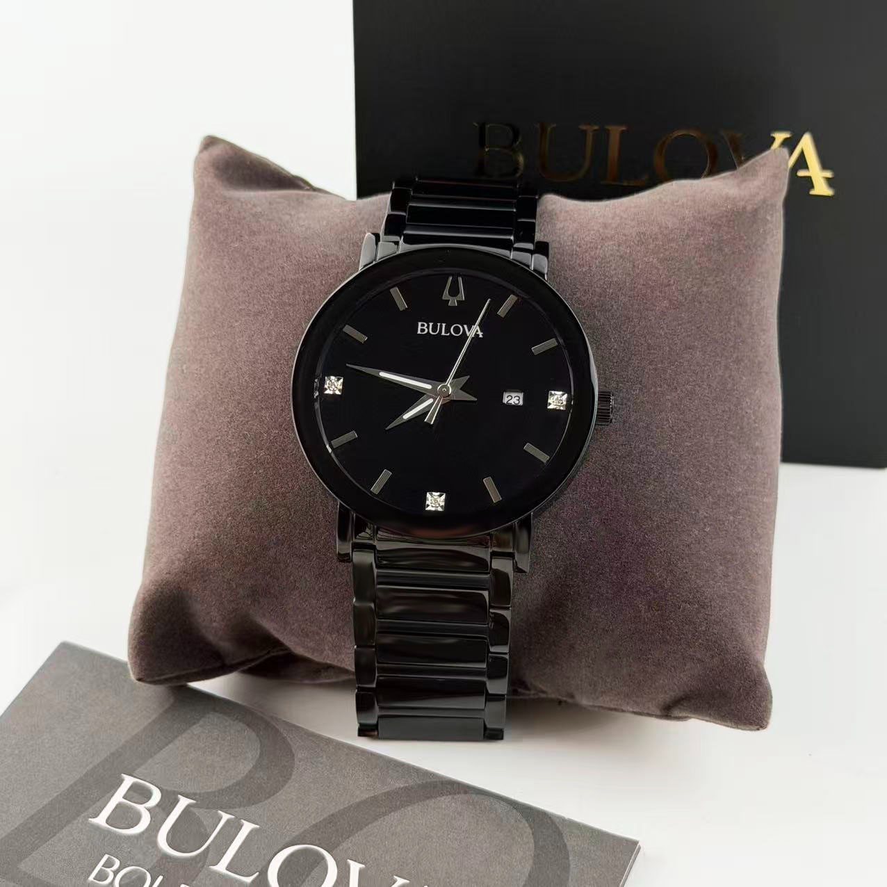 Bulova Futuro Modern 98D144 Black Dial Stainless Steel Men’s Quartz Watch 42 mm