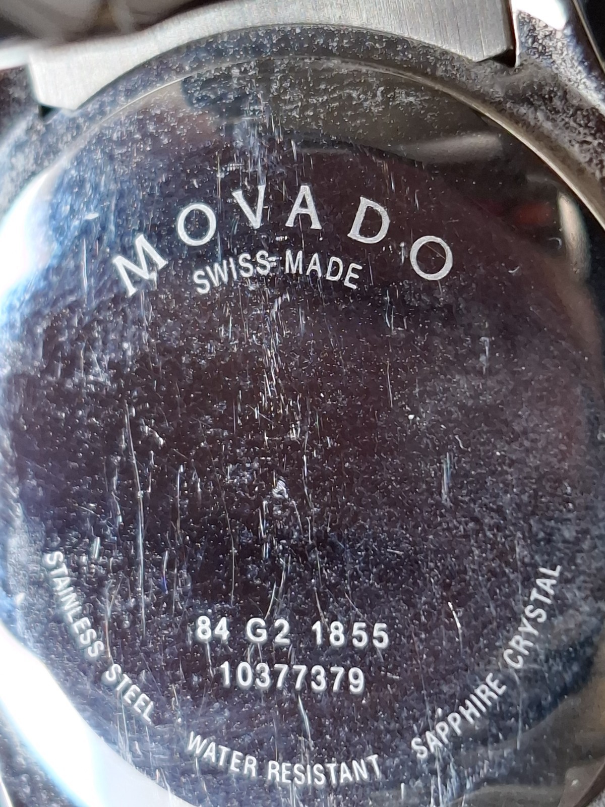 Movado Museum Men’s Quartz Black Dial Sapphire Water-Resistant Watch Box Paper.