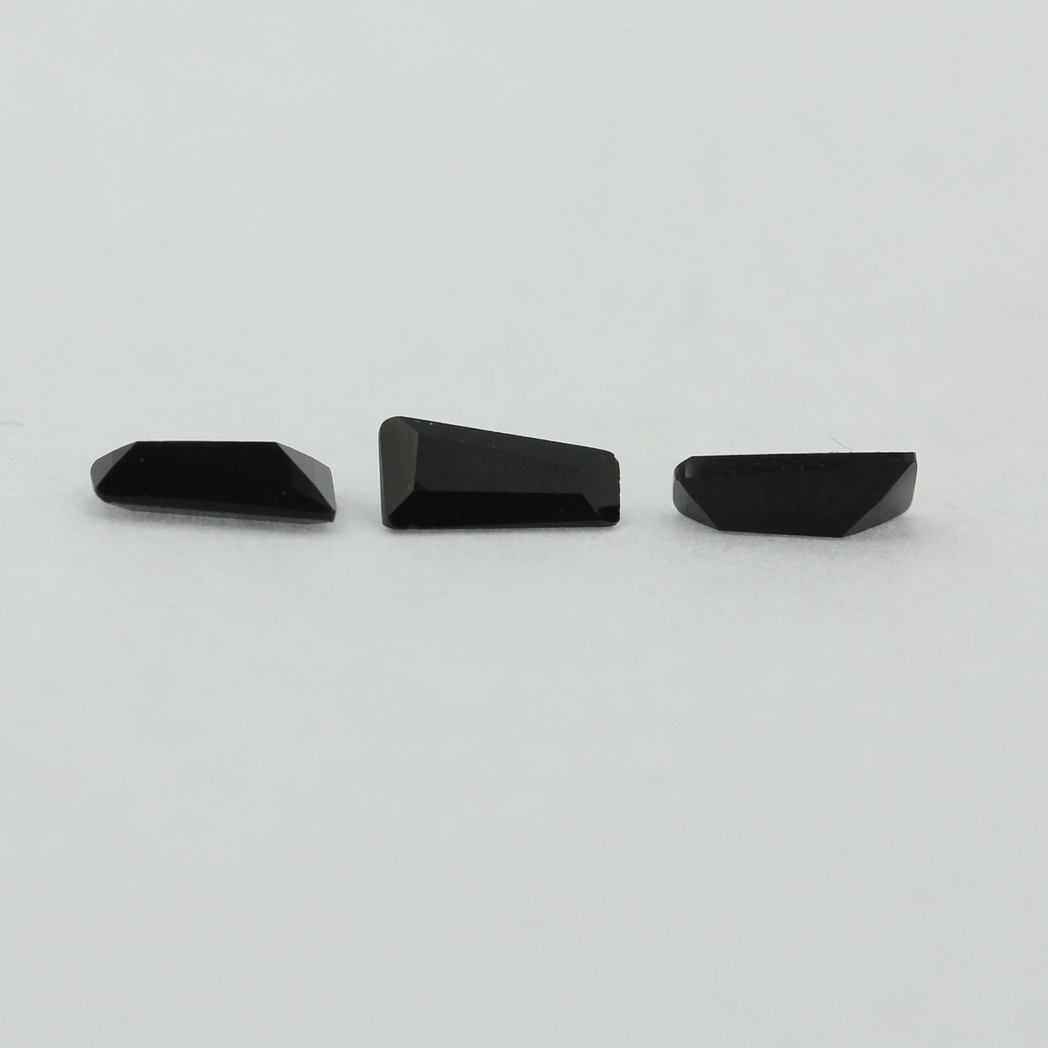 Loose Tapered Baguette Cut Black Onyx CZ Stone Single Cubic Zirconia Birthstone