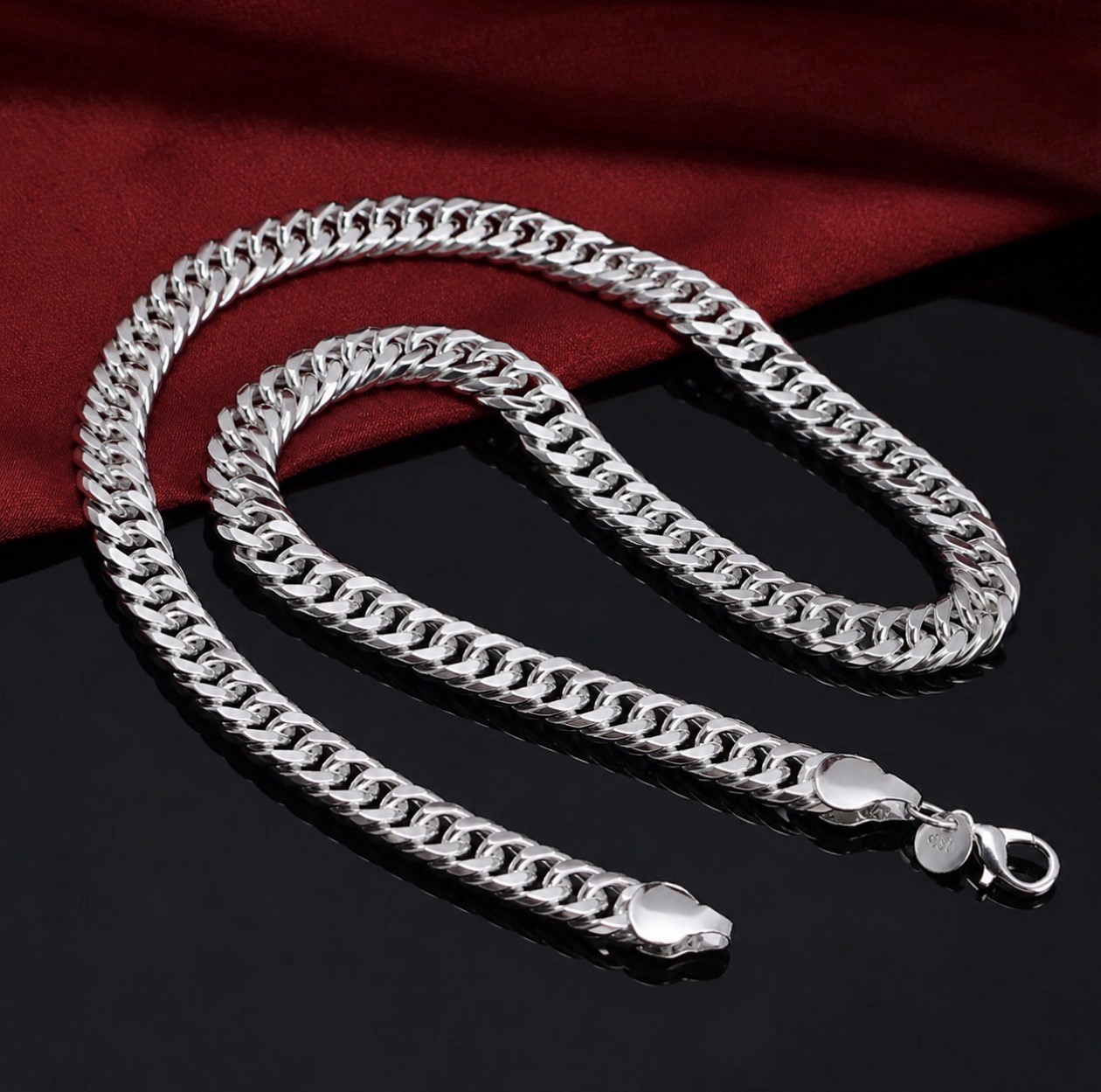 Real Marked 925 Miami Cuban Link Chain 24 Inch 10MM Sterling Silver Thick Italy