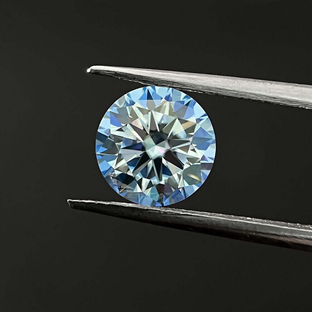 Colored Moissanite Real Gem Stone W. GRA Certificate VVS1 D Round Loose