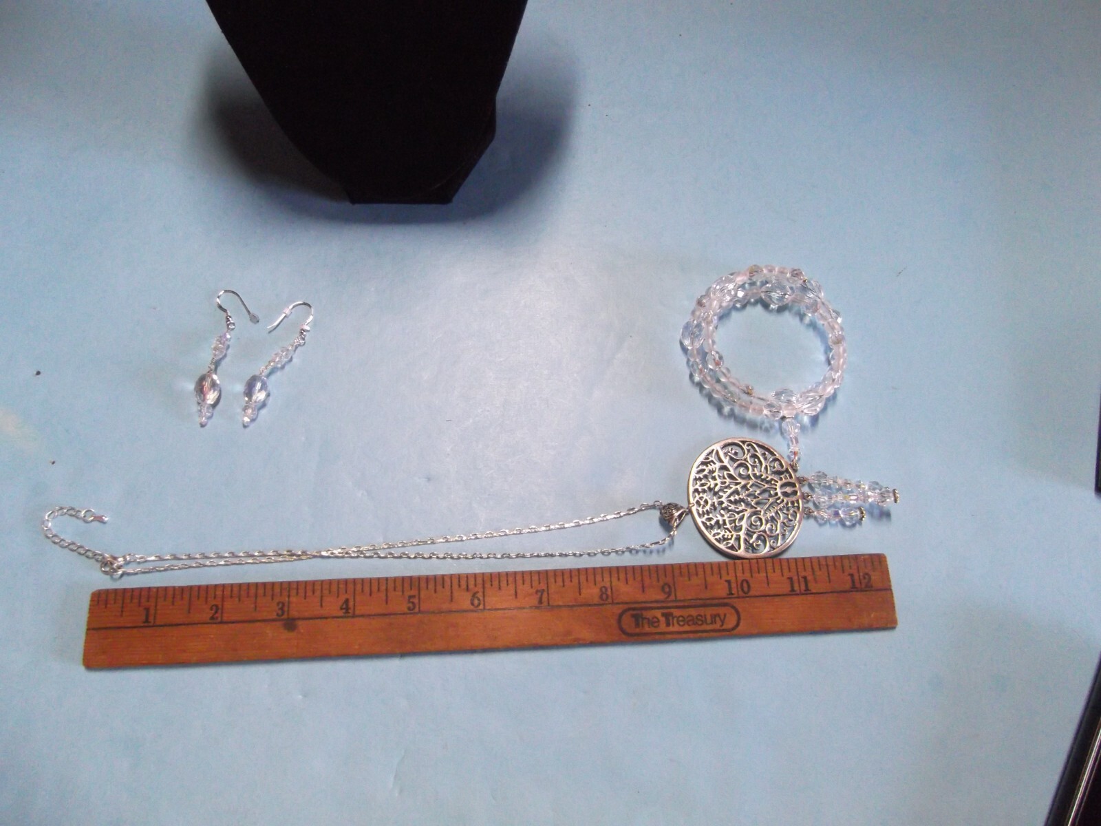 Jewelry Jill MacKay Sterling Plated 9″in Necklace/Glass Beaded Bracelet/Earring