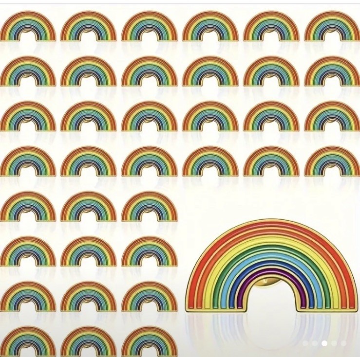 1” Enamel Rainbow Pin – Lapel, Purse, Backpack Pride Month Safety back Quality