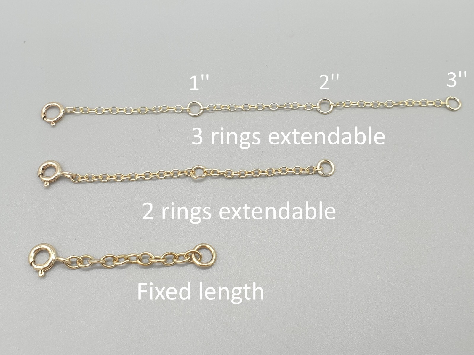 9ct Yellow Gold Extender Chain 9k Safety Bracelet Necklace Extension 0.5″ to 4″