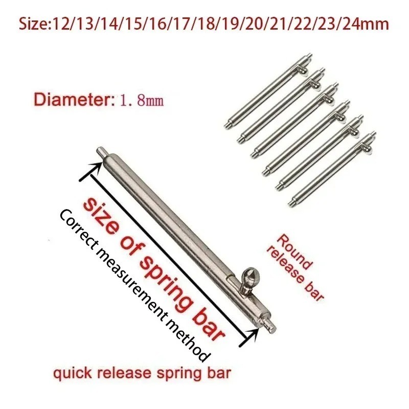 Quick Release Spring Bar Stainless Steel Watch Band Pin Bar 14 16 18mm 20mm 22mm