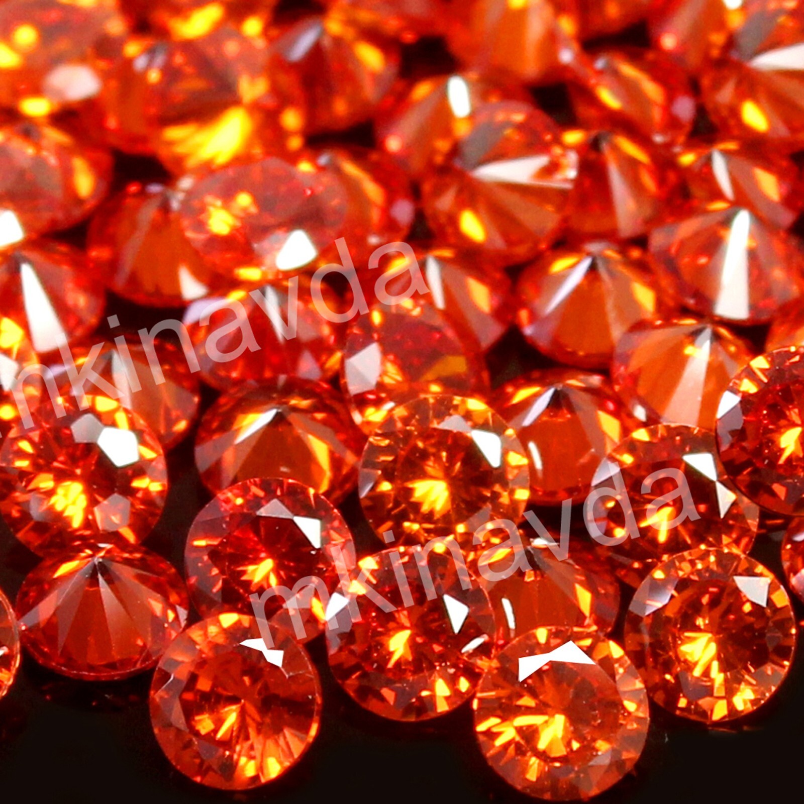 1000 Pcs Lot Natural Padparadscha Sapphire 0.80 MM Round Certified Gemstone AAA+