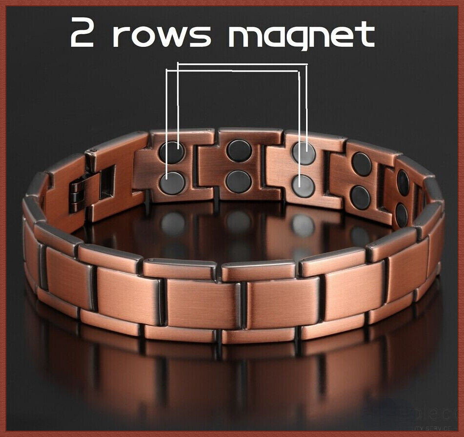 Copper Magnetic Bracelet Arthritis Pain Energy MEN WOMEN ADJUSTABLE CUFF NEW US