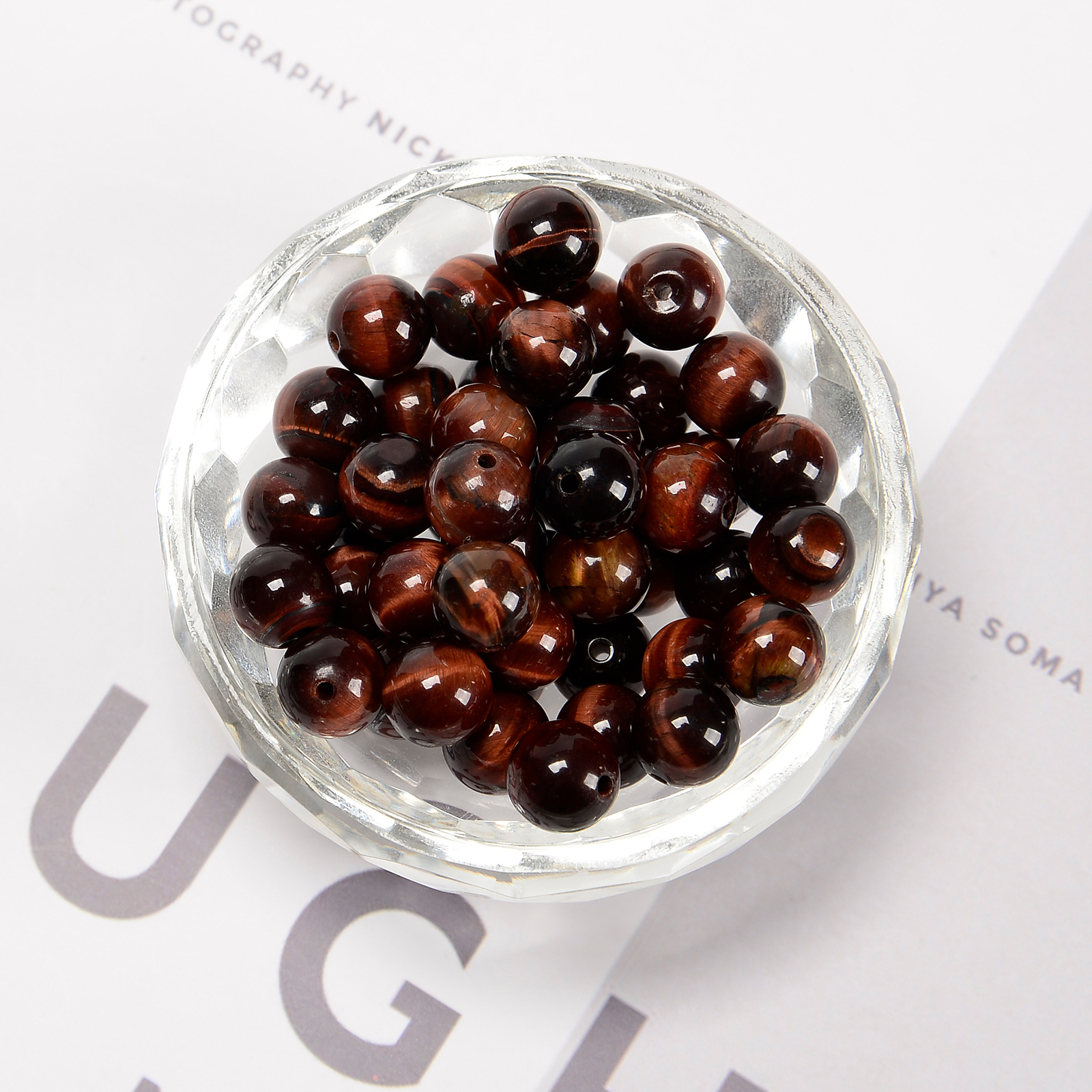 Red Tiger Eye Smooth Round Beads 4mm 6mm 8mm 10mm 12mm 15.5″ Strand