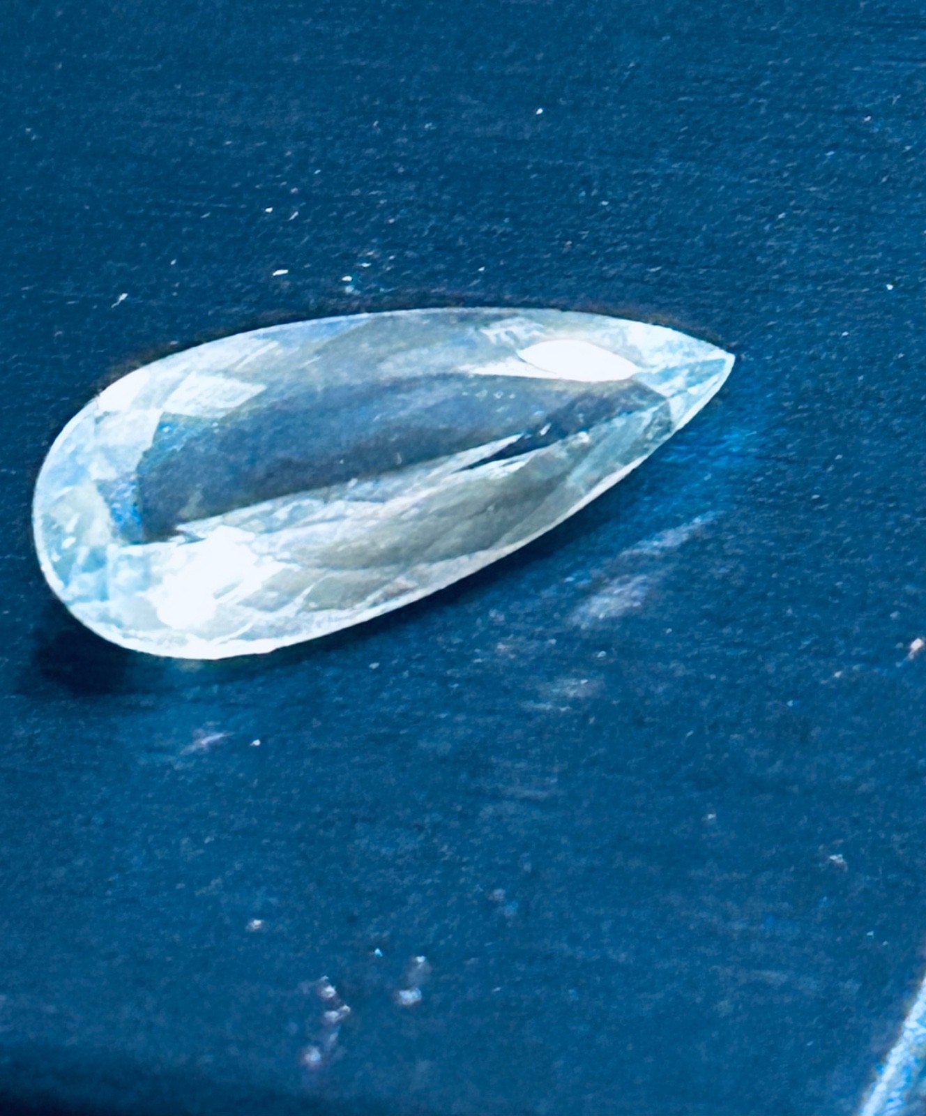 Very Light BLUE TOPAZ 12 CT Faceted Pear /Tear Drop Natural Gemstone 25 x 12 mm