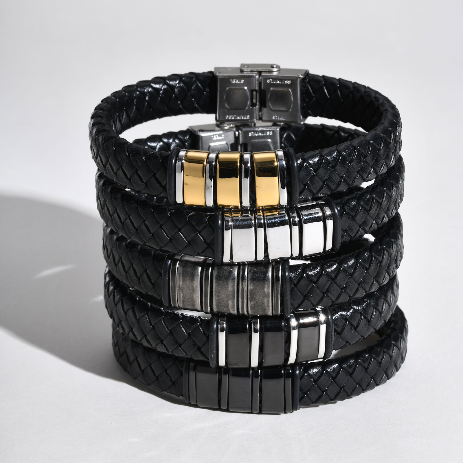 Personalised Men Leather Bracelet Custom Beads Family Name Christmas Gift Dad