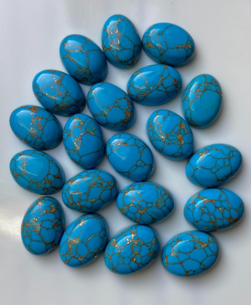 AA++ Blue Copper Turquoise Oval Cabochon Loose Gemstone Wholesale Lot