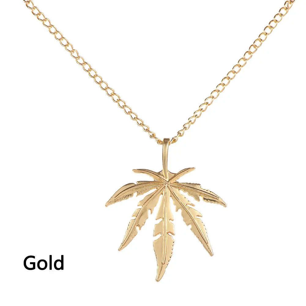 Gift Fashion Titanium Steel Rock Punk Retro Hip Hop Choker Leaf Pendant Maple Le