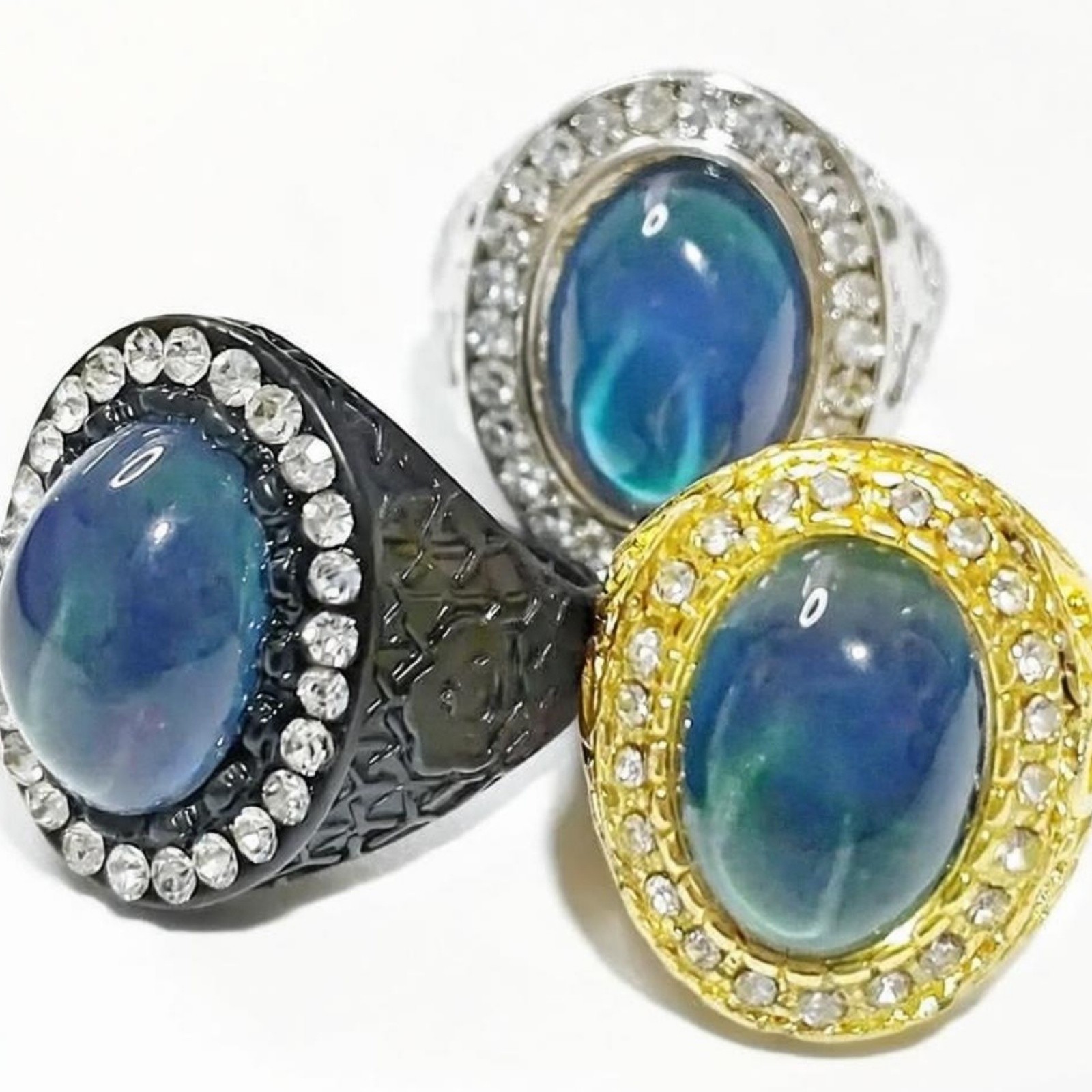 30Pcs Temperature Color Change Zinc Alloy Rings Vintage Stackable Bulk Style Set