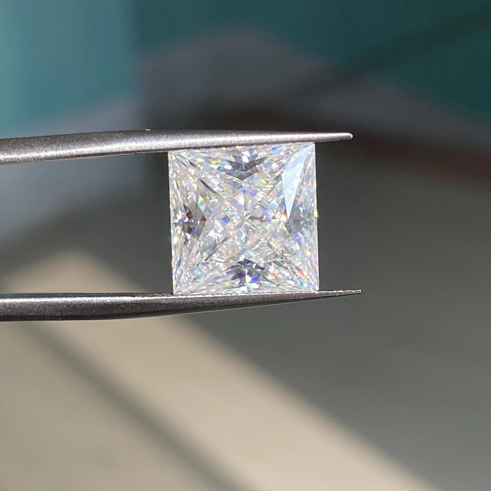Moissanite Princess Loose Stone D Color VVS1 GRA Certified 3mm-14mm 0.1CT-10CT