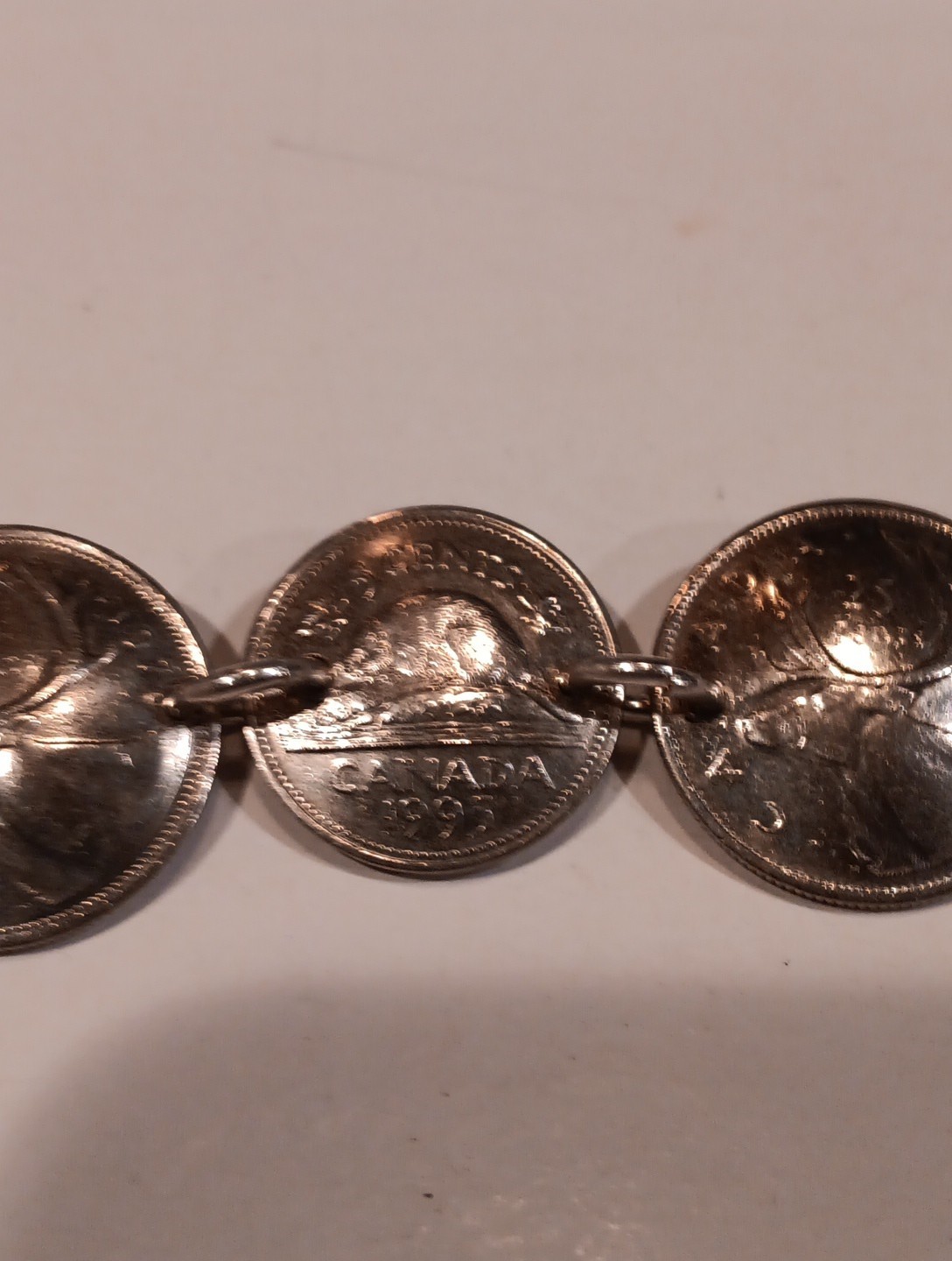 Canadian Silver Coin Bracelet 7 Coins 34grams