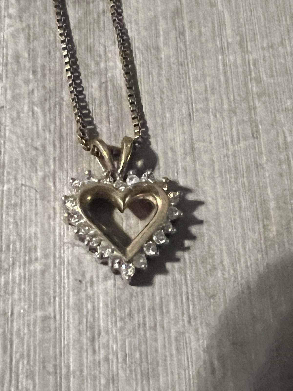 1/4 CT Diamond Heart Pendant 10k Gold Necklace