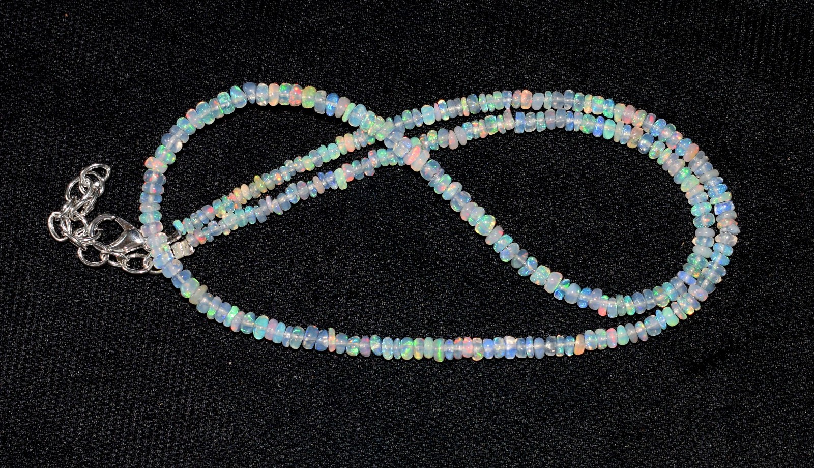 Natural Ethiopian Welo Opal Fire Beads Necklace 16″ Gemstone Jewellery