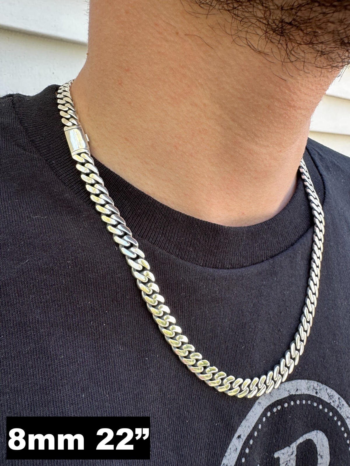 Miami Cuban Link Chain Necklace Real 925 Sterling Silver Sleek Box Clasp 6-12mm