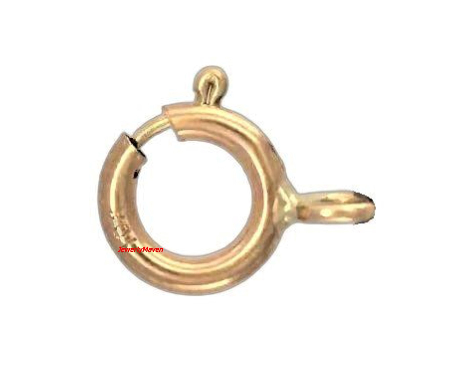 5mm STANDARD WEIGHT 10k Solid Yellow Gold Spring Ring Clasp CLOSED Jump Italy