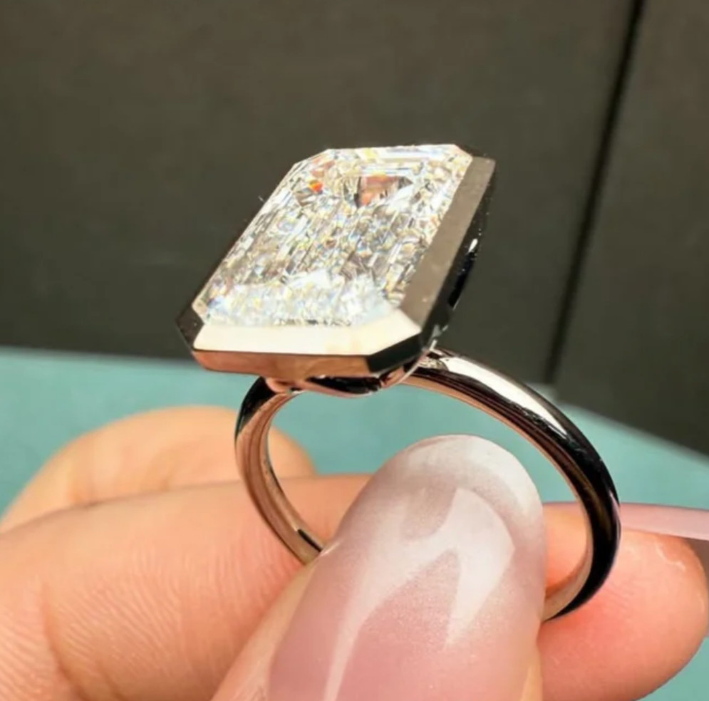 925 Silver, White Diamond Solitaire Ring, 11.55 Ct Certified Treated-Pretty Look