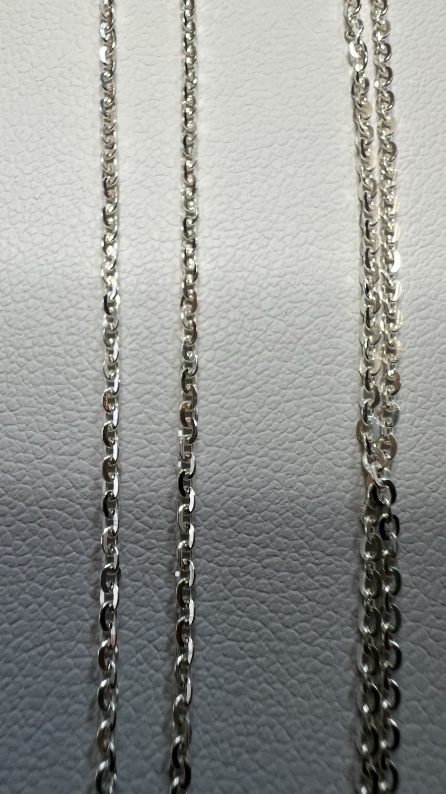 925 Sterling Silver Italy Cable Chain Necklace Spring Ring Clasp