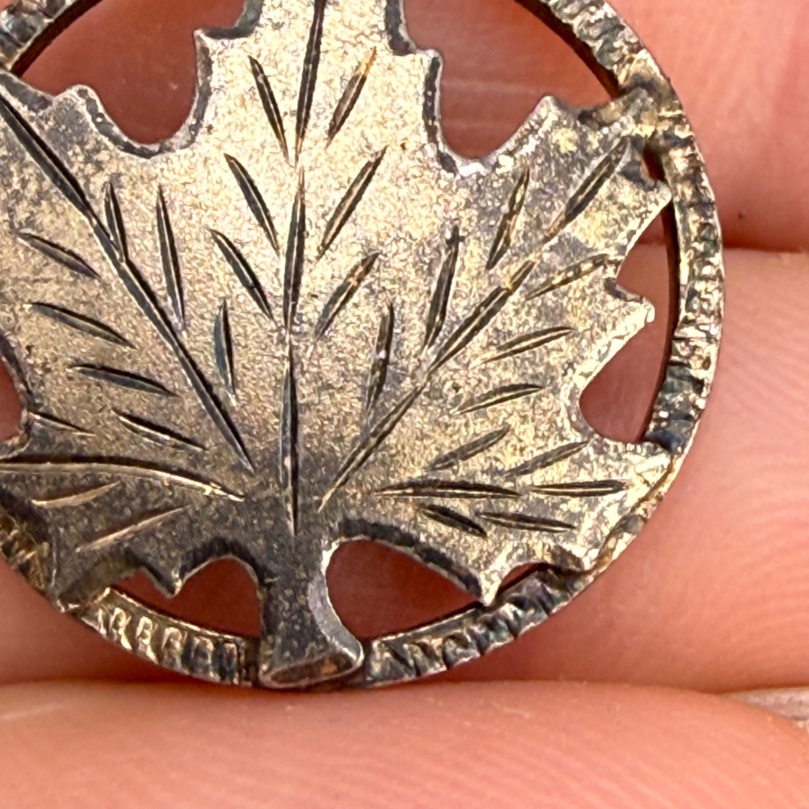 Vintage Signed Sterling Silver Maple Leaf Pendant Canada