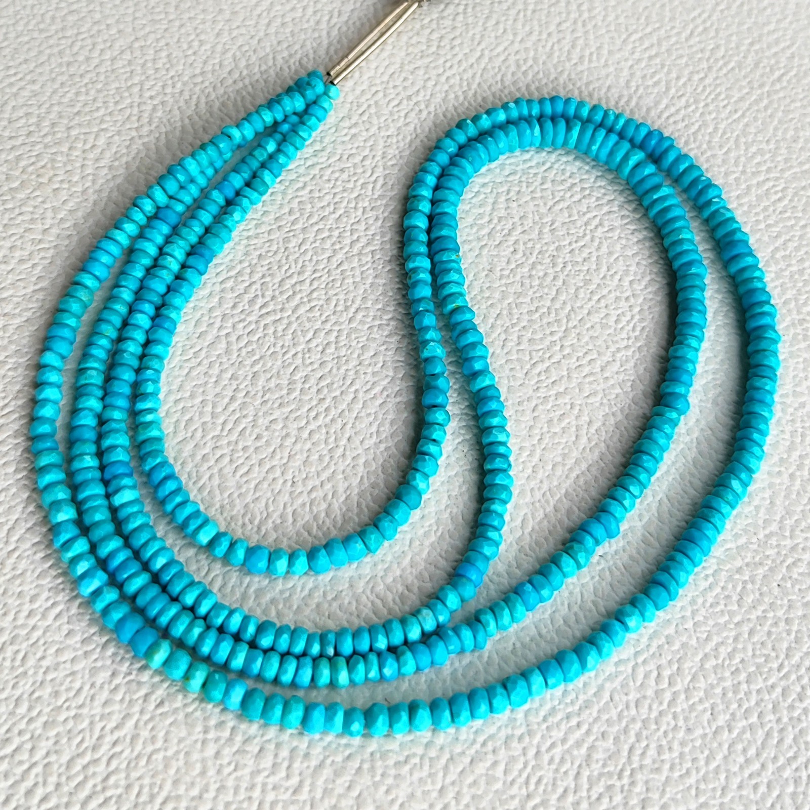 Natural Armenia Turquoise Faceted Heishi Beads 3-5mm 16″ Strand Gemstones