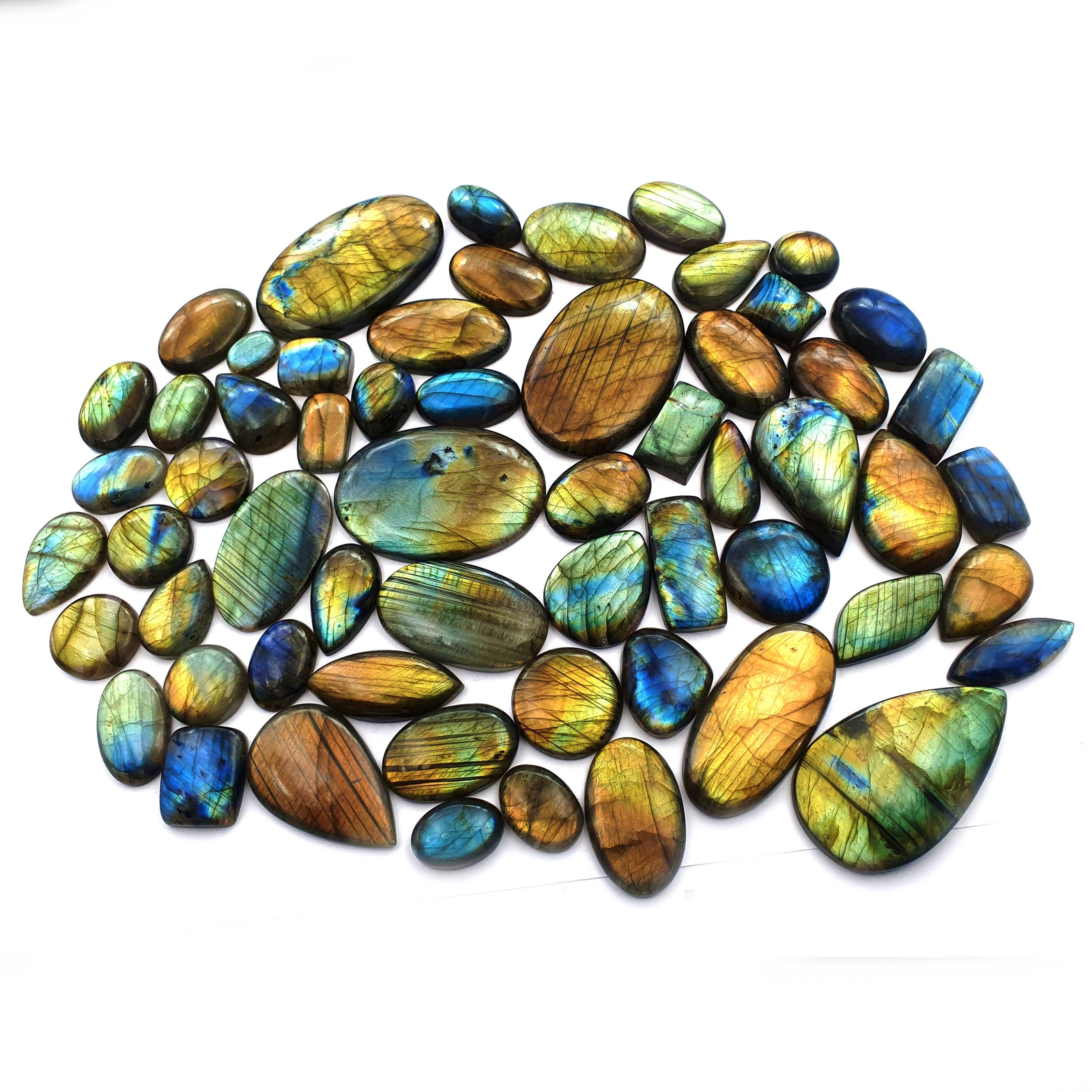 Natural Labradorite Mix Shape Cabochon Multi Fire Loose Gemstone Lot 100 CT