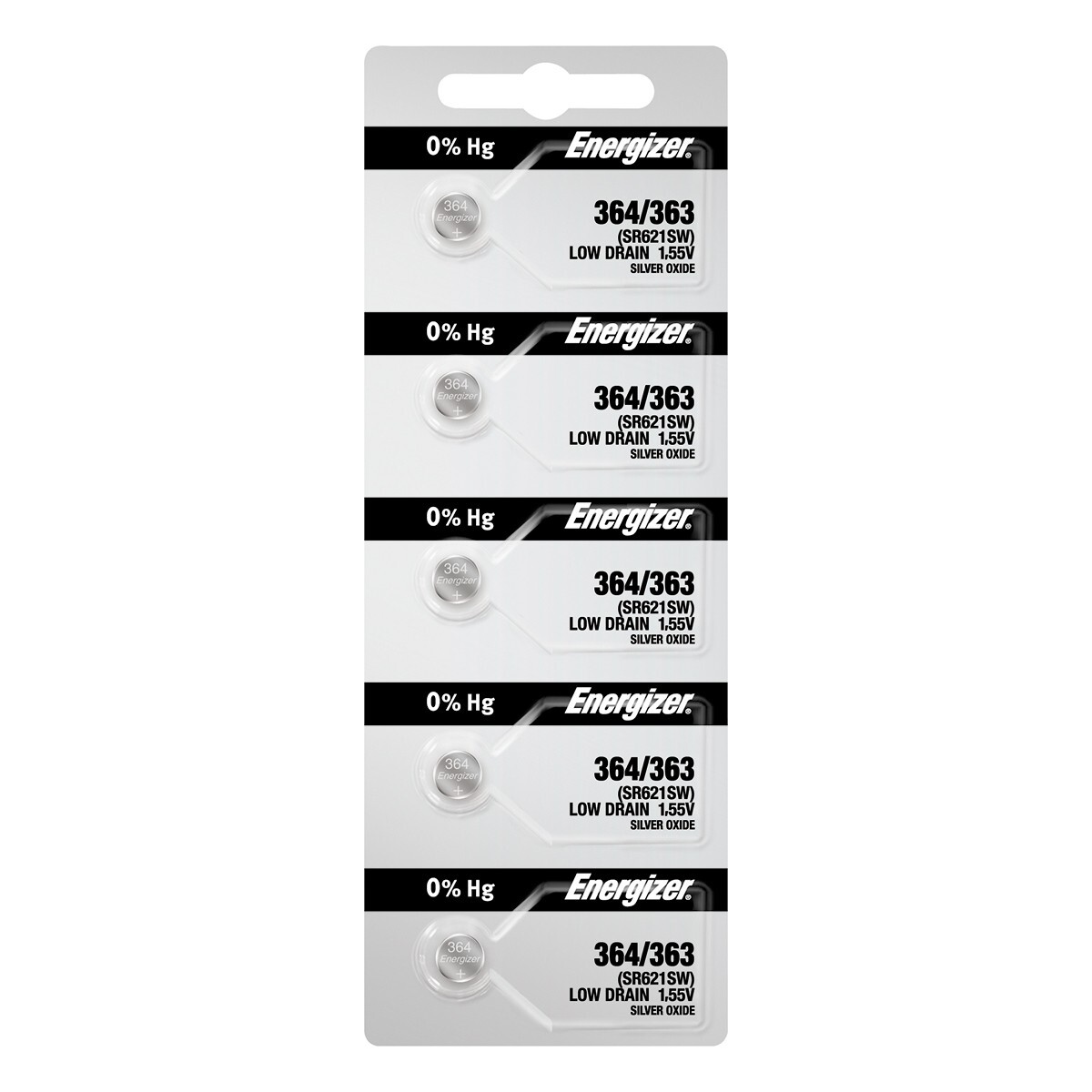 Energizer 364/363 Cell Watch Batteries SR621SW New Sealed