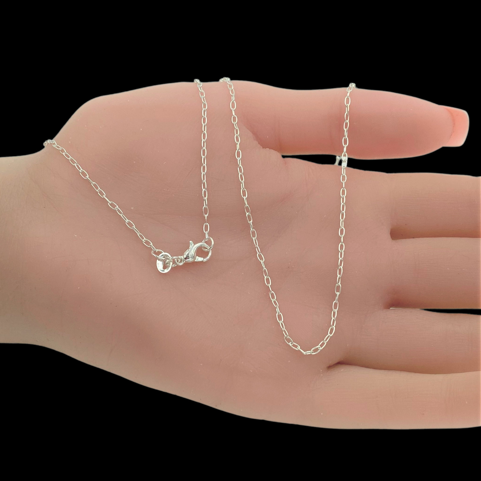 Italian 1mm Fine Link Extra Long 30 Inch Chain Necklace Sterling Silver