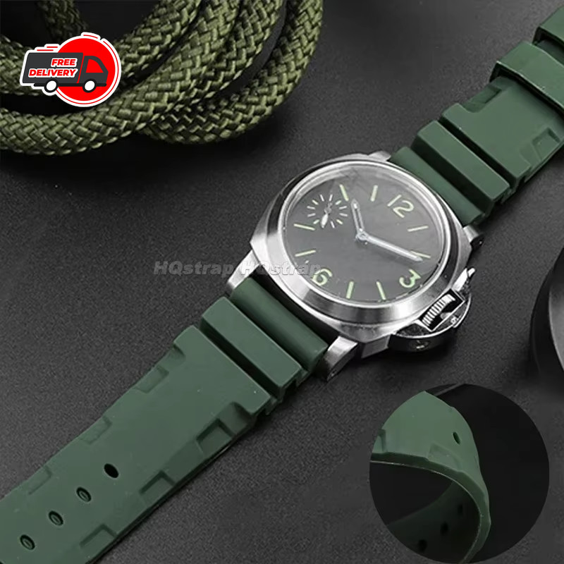22mm 24mm 26mm Silicone Strap for Panerai Rubber Waterproof Band for SUBMERSIBLE