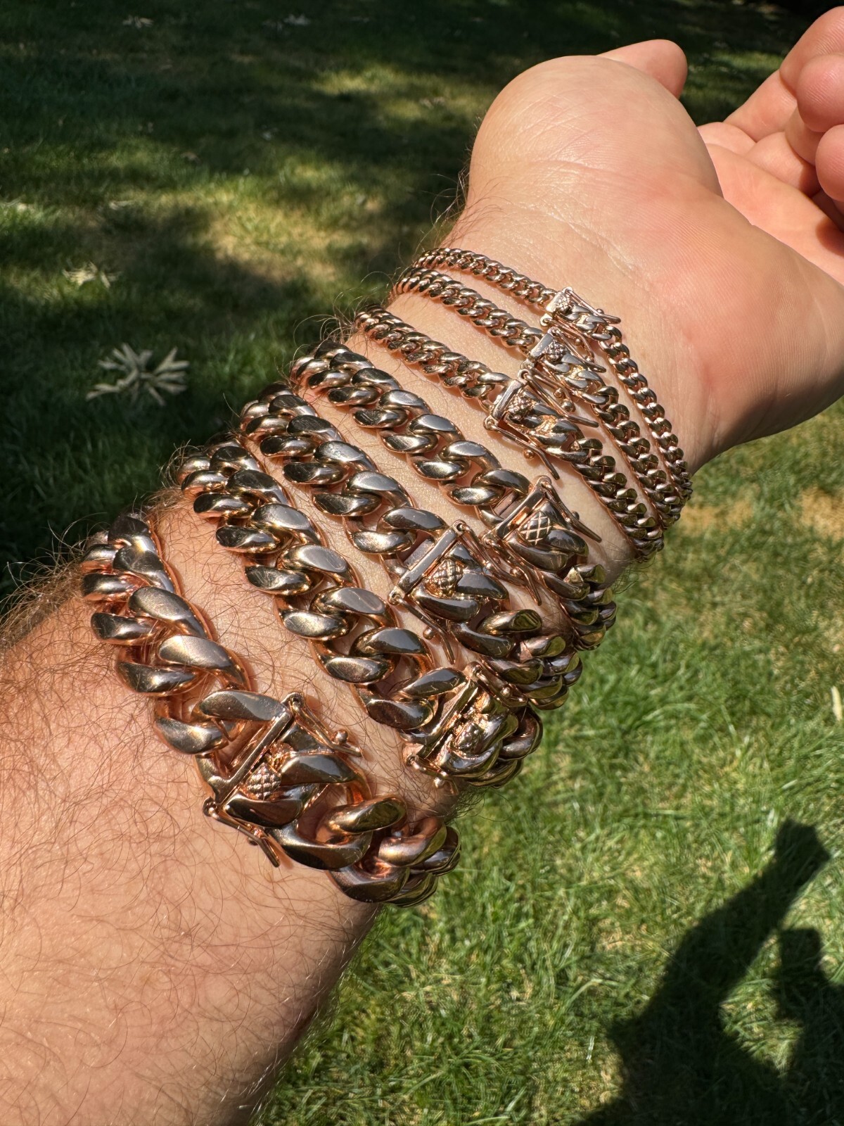 Miami Cuban Link Bracelet Rose Gold Plated Stainless Steel 4-18mm