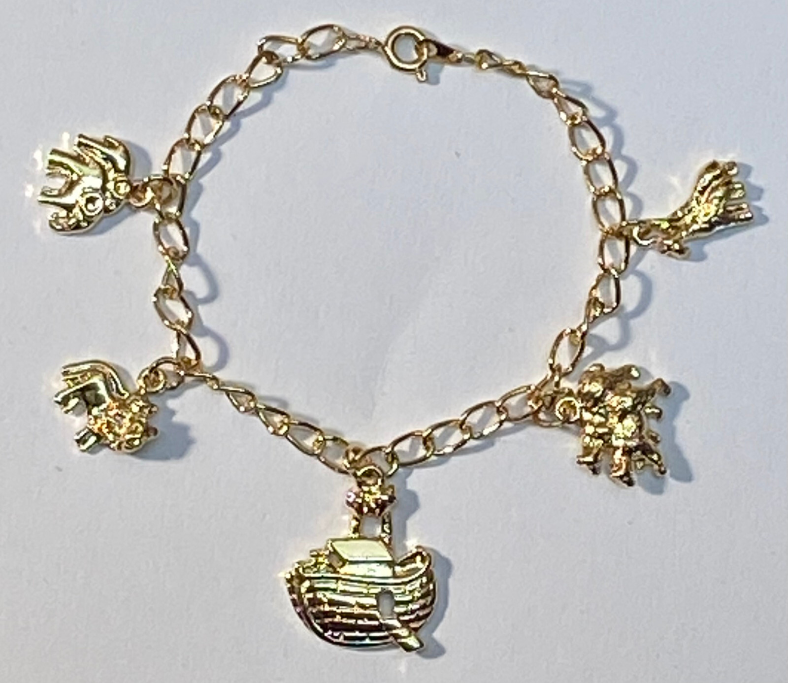 Noah’s Ark 7 Inch Bracelet in Free Gift Box by OSC Gold Plate Made in USA NEW
