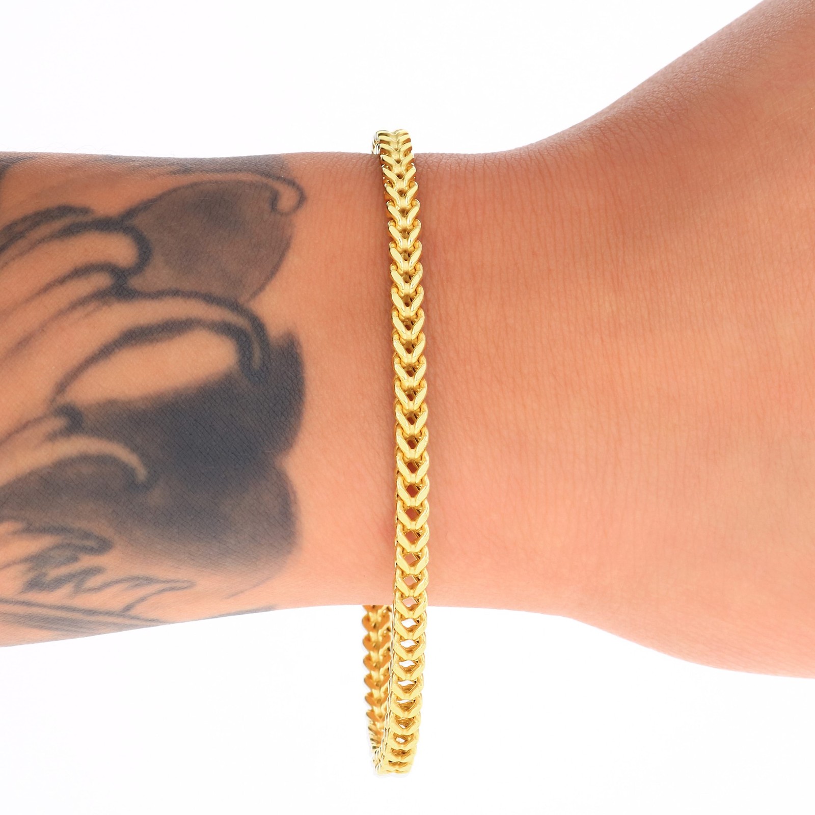 10k Yellow Gold 1.5mm-6mm Franco Box Bracelet Chain Men Women 7″ 7.5″ 8″ 8.5″ 9″