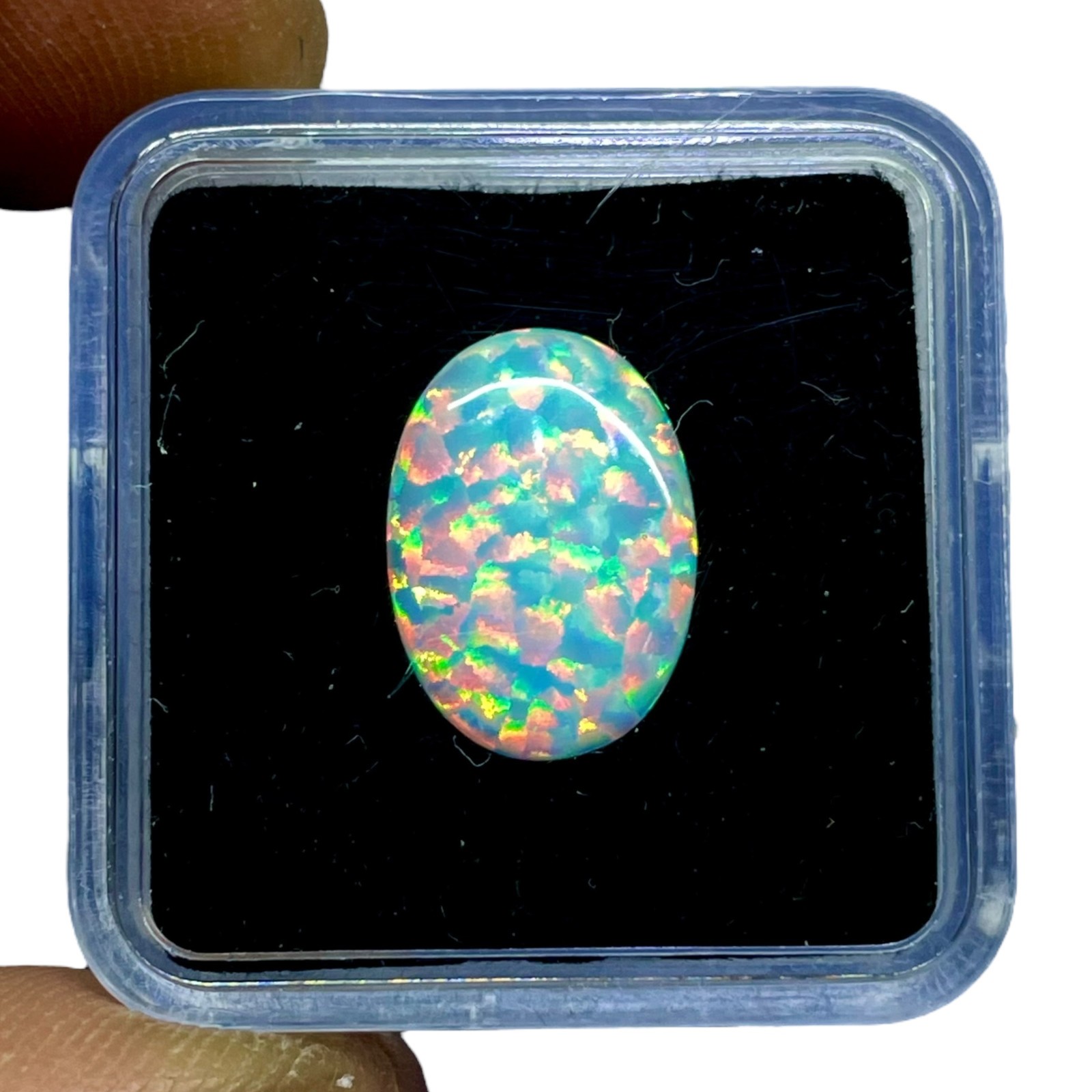 1.60 Cts Australian Opal 14x10mm Oval Cabochon AAA Quality Lab Created Gemstone