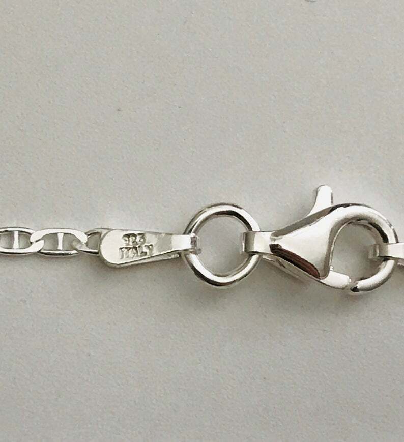 925 Sterling Silver 1.5mm Mariner Link Chain,Made in Italy Necklace – G040