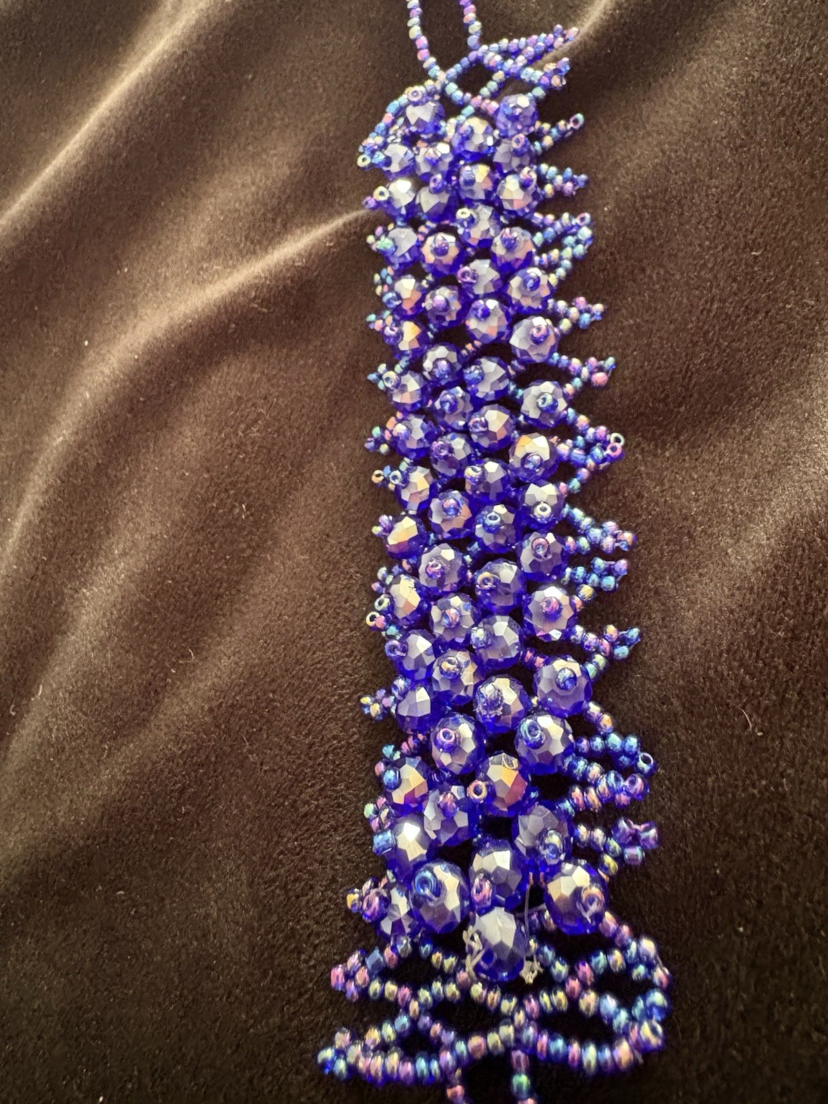 Handmade Beaded Bracelet Wide Cuff 7’’