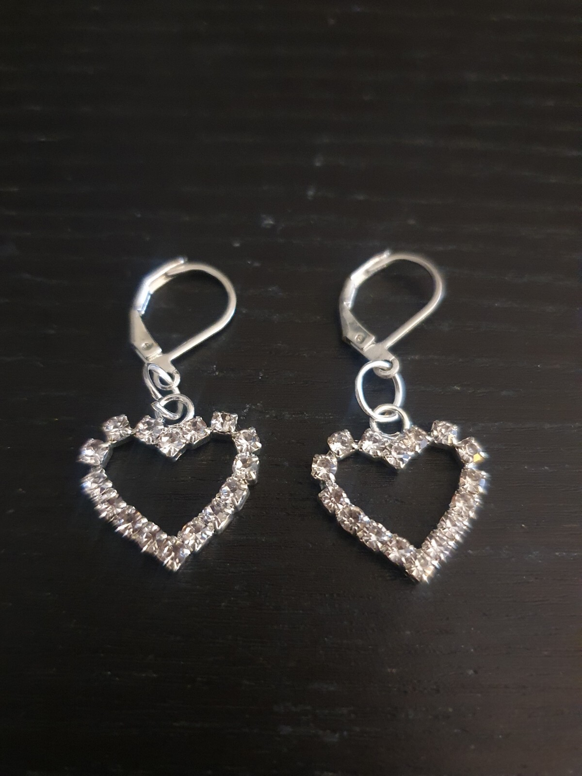 Women’s Crystal Heart Leverback Halo Drop Earrings