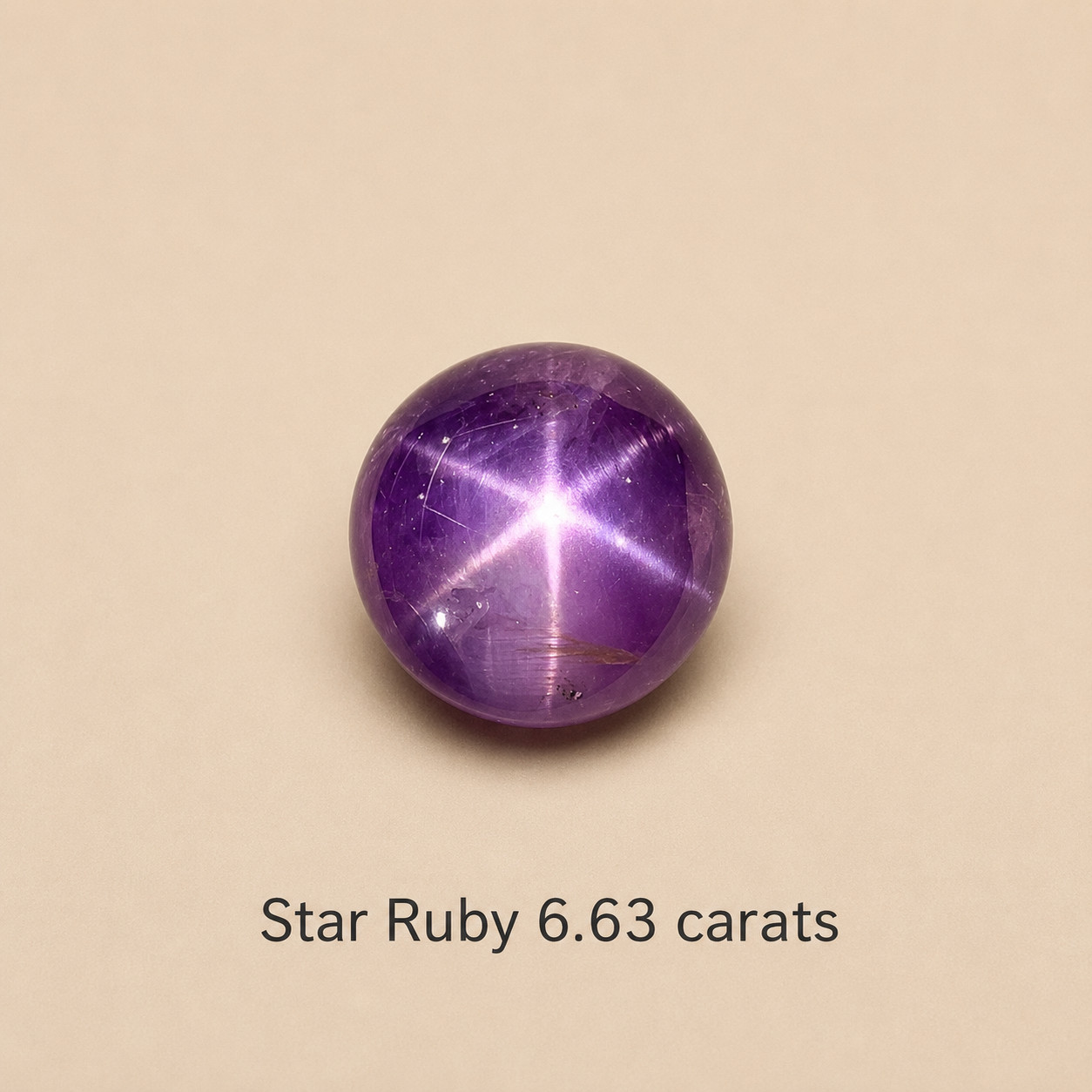 6.65 Ct Natural Star Ruby Cabochon Oval Cut Loose Gemstone 6 Rays Ruby Cabochon
