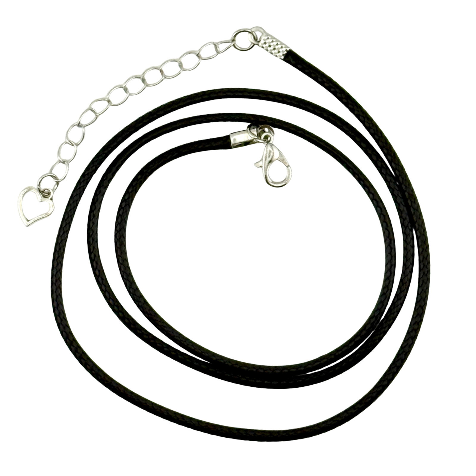 Pendant Necklace Handmade “Alaska Waters” Silver Bezel 30mm Black Cord