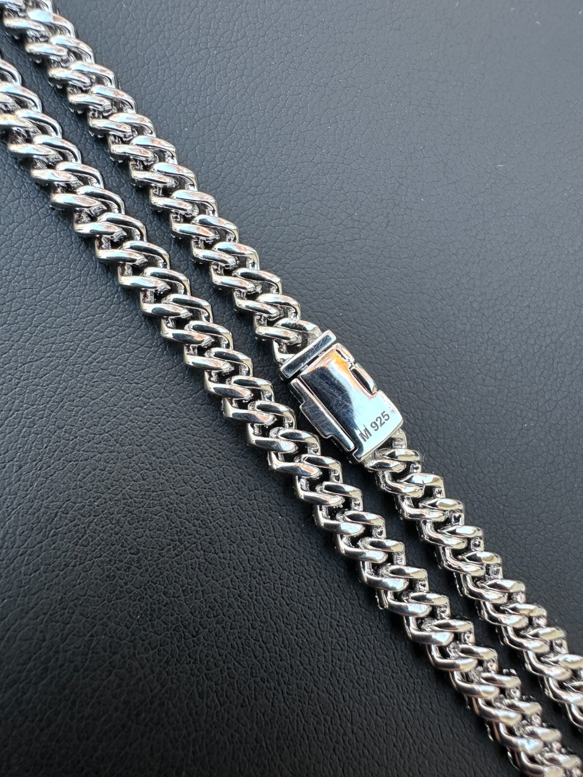 MOISSANITE Real 5mm Micro Miami Cuban Link Prong Chain Iced 925 Silver Necklace